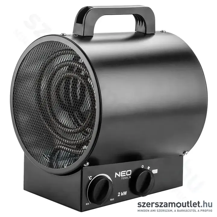 NEO TOOLS Ipari elektromos hősugárzó termosztáttal, szabadonálló, 253m3/h, 2000W/230V