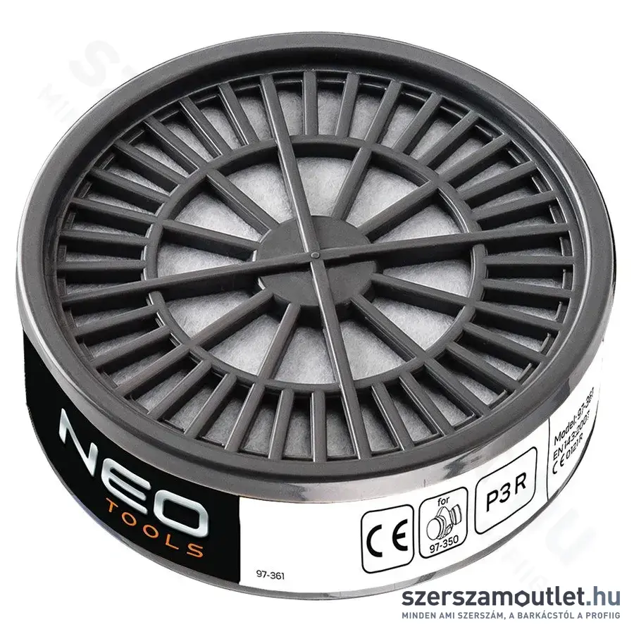 NEO TOOLS Szűrő, Class P3 R, por és kis részecskék elleni védelem, 97-350-hez