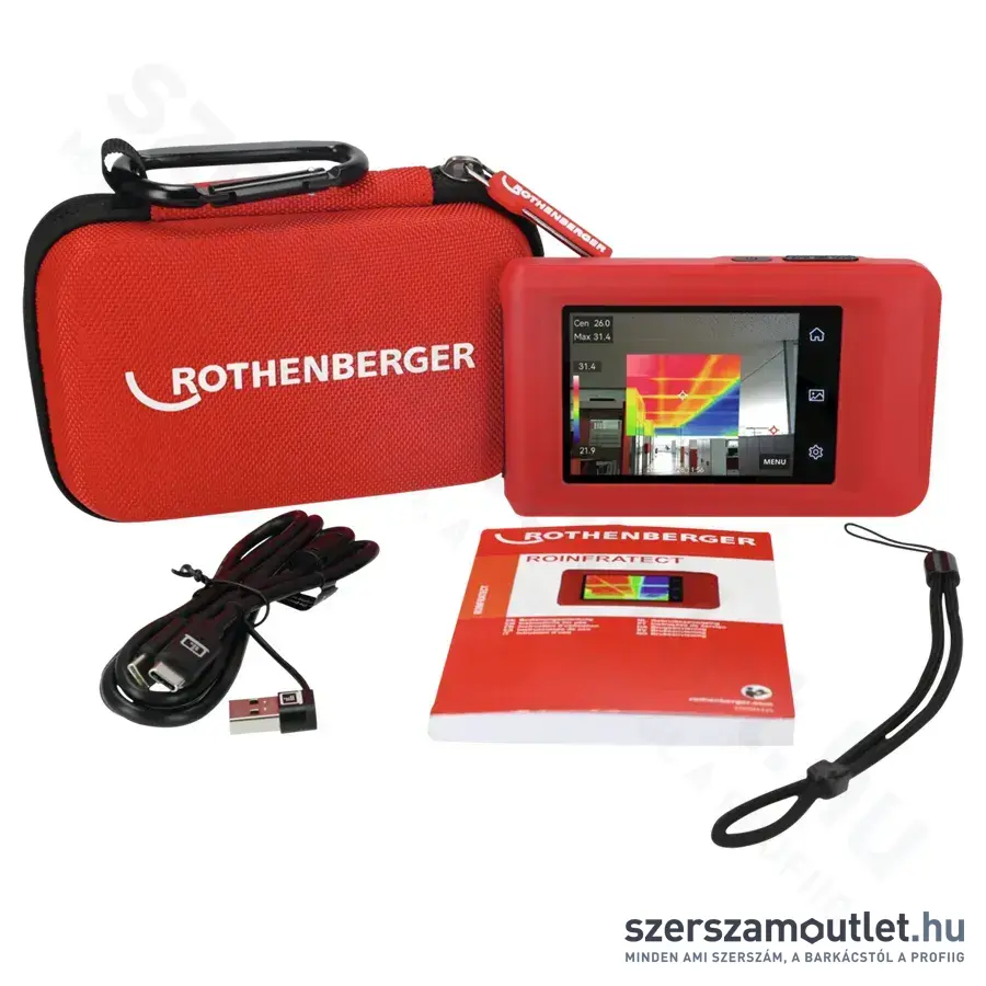 ROTHENBERGER ROINFRATECT Akkus hőkamera, -20°C-+400°C, IP54, JPG, LCD, USB (8,0Ah/18V)