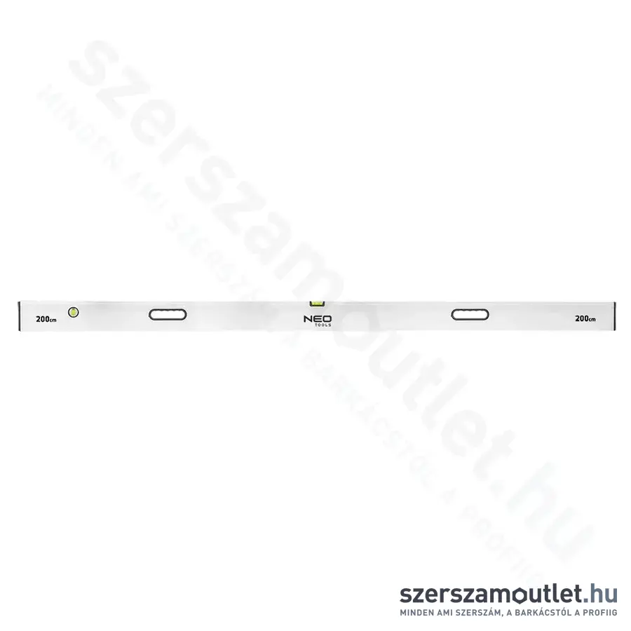 NEO TOOLS Ölesléc, vízszintes, függőleges, 2 fogantyú, 2 libella, 200cm