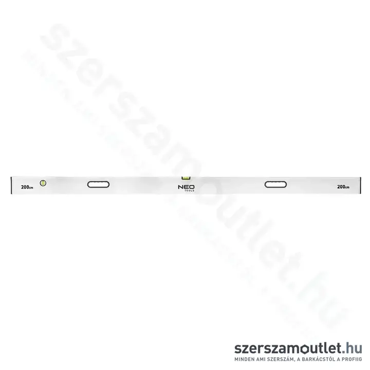 NEO TOOLS Ölesléc, vízszintes, függőleges, 2 fogantyú, 2 libella, 200cm