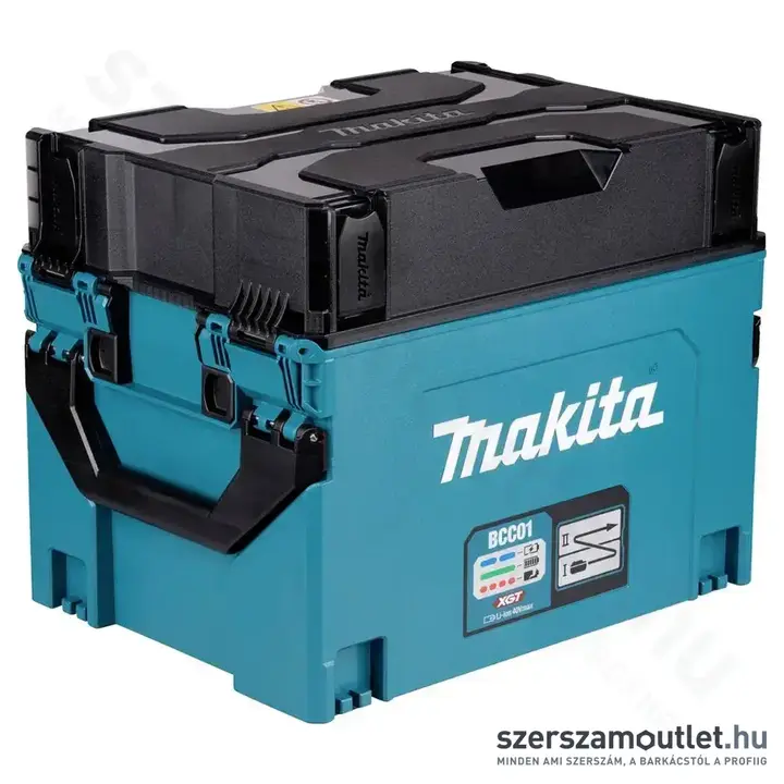 MAKITA BCC01 XGT Akkutöltő Makpac kofferben, 8port, IPX4 (2,0-8,0Ah/40V)