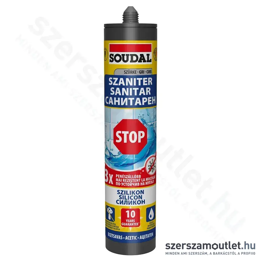 SOUDAL Ecetsavas szaniter szilikon 280ml (Szürke)