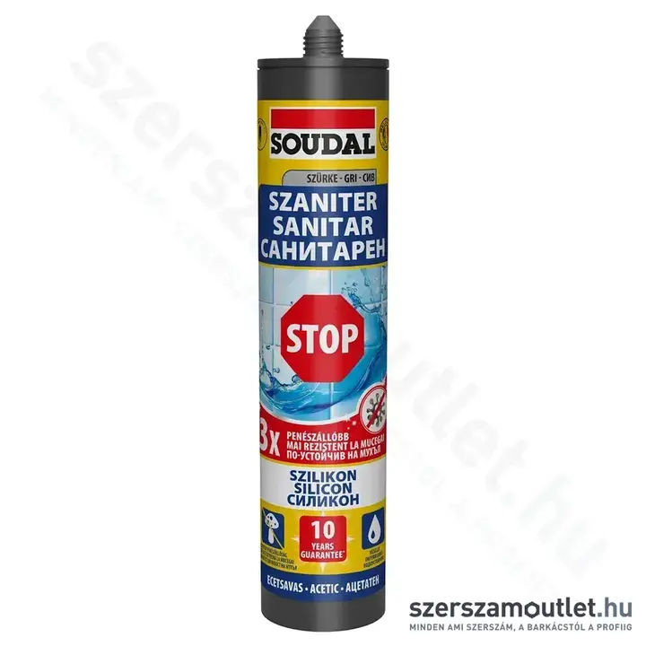 SOUDAL Ecetsavas szaniter szilikon 280ml (Szürke)