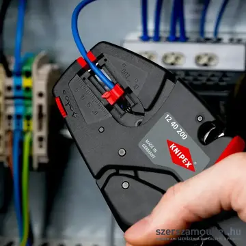 KNIPEX EvoStrip Önbeállító huzalcsupaszító fogó, 0,003-10mm2, AWG32-8, 200mm (12 40 200)