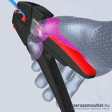 KNIPEX EvoStrip Önbeállító huzalcsupaszító fogó, 0,003-10mm2, AWG32-8, 200mm (12 40 200)