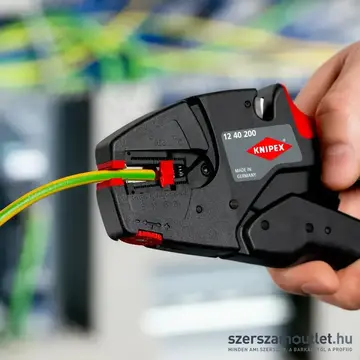 KNIPEX EvoStrip Önbeállító huzalcsupaszító fogó, 0,003-10mm2, AWG32-8, 200mm (12 40 200)