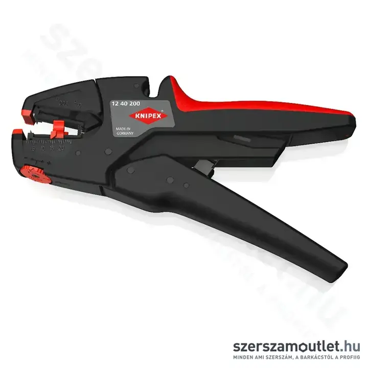 KNIPEX EvoStrip Önbeállító huzalcsupaszító fogó, 0,003-10mm2, AWG32-8, 200mm (12 40 200)