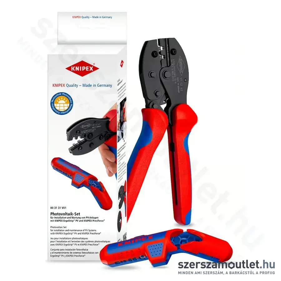 KNIPEX Fotovoltaikus szerelő készlet, ErgoStrip PV + PreciForce (00 31 31 V01 SB)
