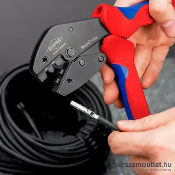 KNIPEX MultiCrimp Krimpelő fogó cseretárral, 0,25-6mm2, AWG24-10, 250mm (97 33 03)