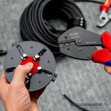 KNIPEX MultiCrimp Krimpelő fogó cseretárral, 0,25-6mm2, AWG24-10, 250mm (97 33 03)