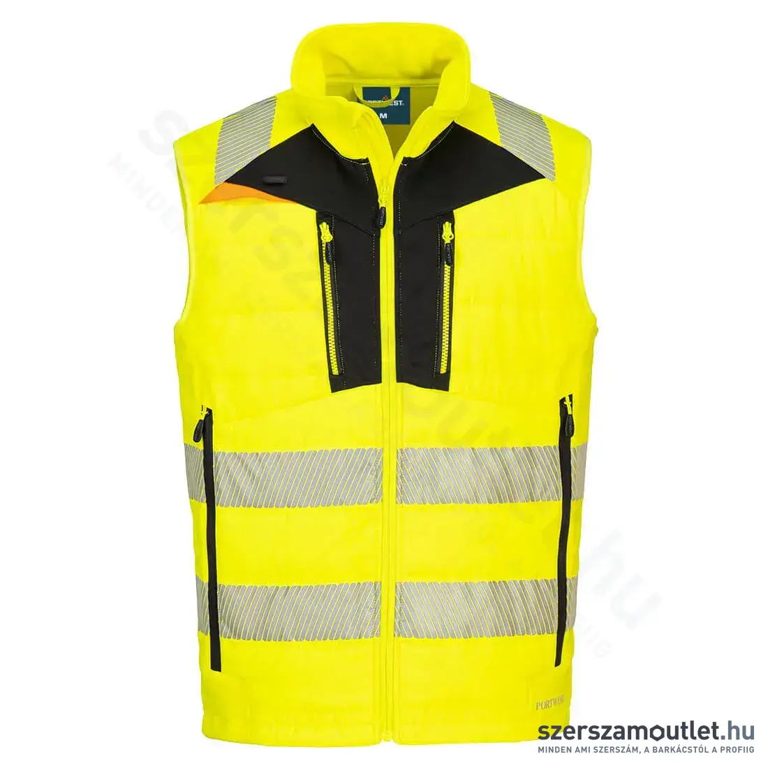 PORTWEST DX479 DX4 Hi-Vis Softshell Mellény M-es (Sárga/Fekete)