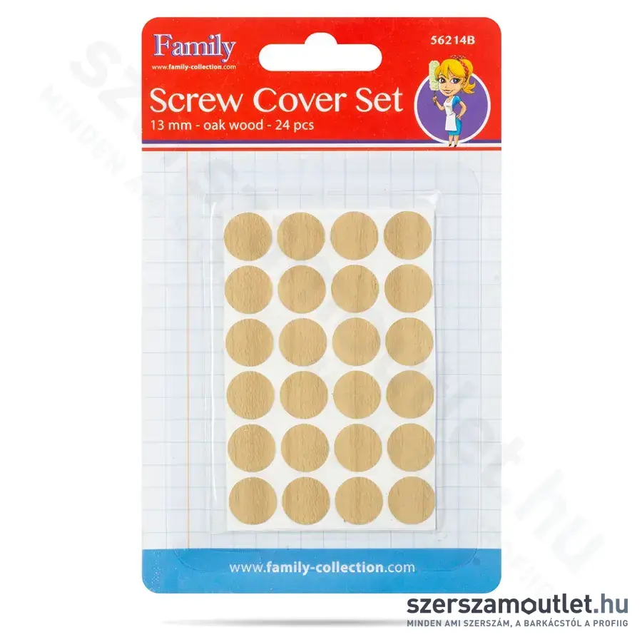 GLOBIZ Csavartakaró szett, 13mm (Tölgy) (24db/csomag)