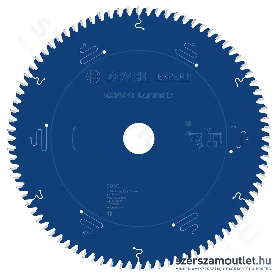 BOSCH EXPERT Laminate Körfűrészlap, T84, 254x30x2,5mm