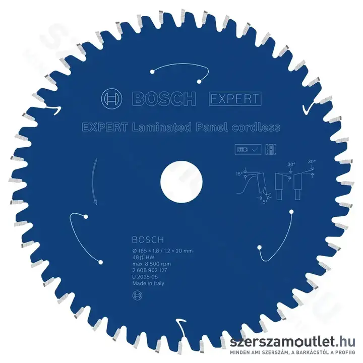 BOSCH EXPERT Laminated Panel cordless Körfűrészlap, T48, 165x20x1,8mm
