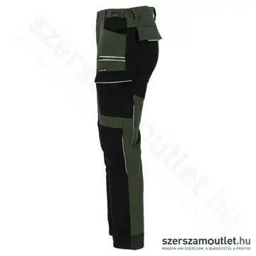 LAHTI PRO SLIM-FIT Munkavédelmi nadrág L-es (Sötétzöld/Fekete)