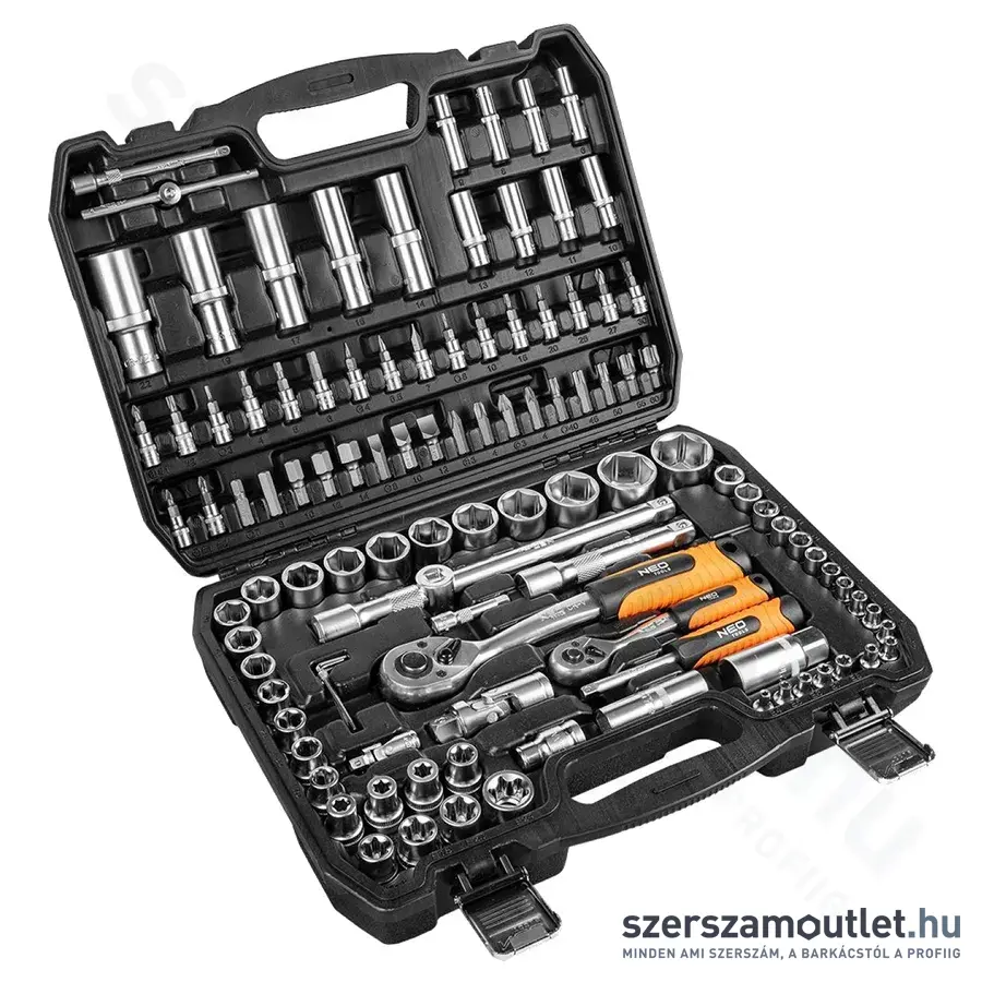 NEO TOOLS Dugókulcskészlet 1/2", 1/4", 108db-os