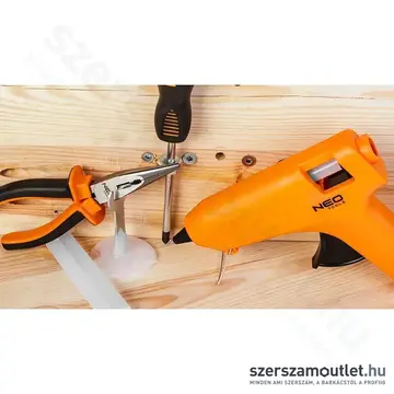 NEO TOOLS Ragasztópisztoly, 11mm, 40W + ragasztórúd, 24db