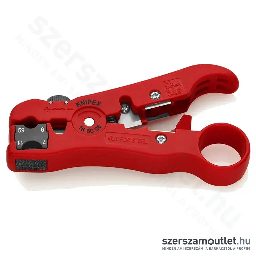 KNIPEX Huzalcsupaszító szerszám koaxiális és adatkábelekhez, 125mm (16 60 06 SB)