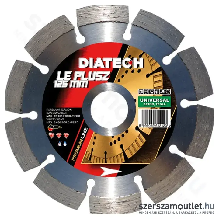 DIATECH Univerzális gyémánttárcsa LE Plus 125x22,2x10mm (LE125P)