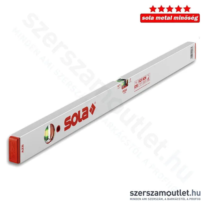 SOLA AZB 180 Eloxált vízmérték 1800mm [Ezüst] (AZB 180) (01011601)