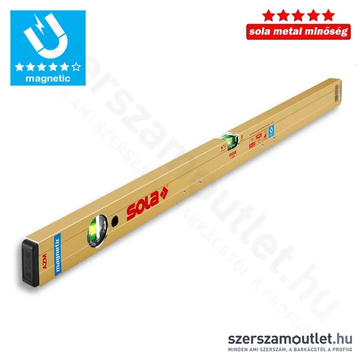 SOLA AZM 180 Mágneses vízmérték 1800mm [Arany] (SOLAAZM180) (01821601)