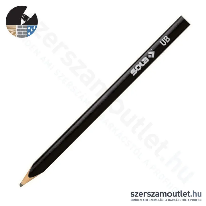 SOLA UB 24 Ácsceruza/Jelölő ceruza 24cm | Viaszos grafit betét [Fekete] (SOLAUB24) (66023520)