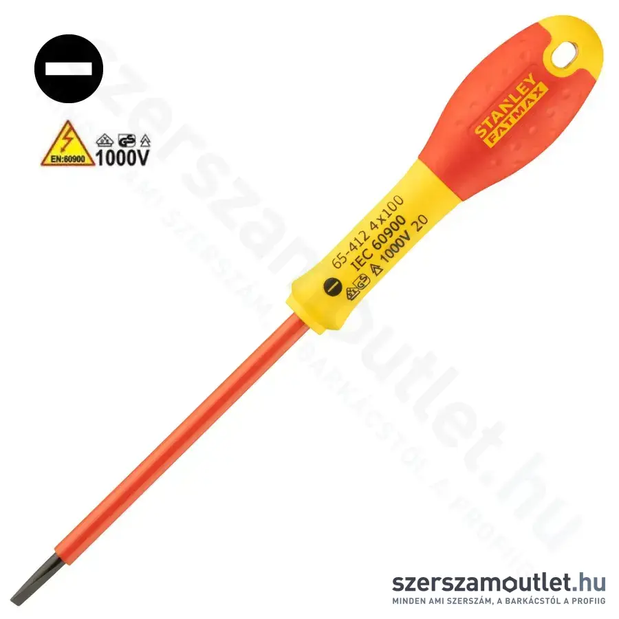 STANLEY FatMax SZIGETELT csavarhúzó lapos 4x100mm (0-65-412)