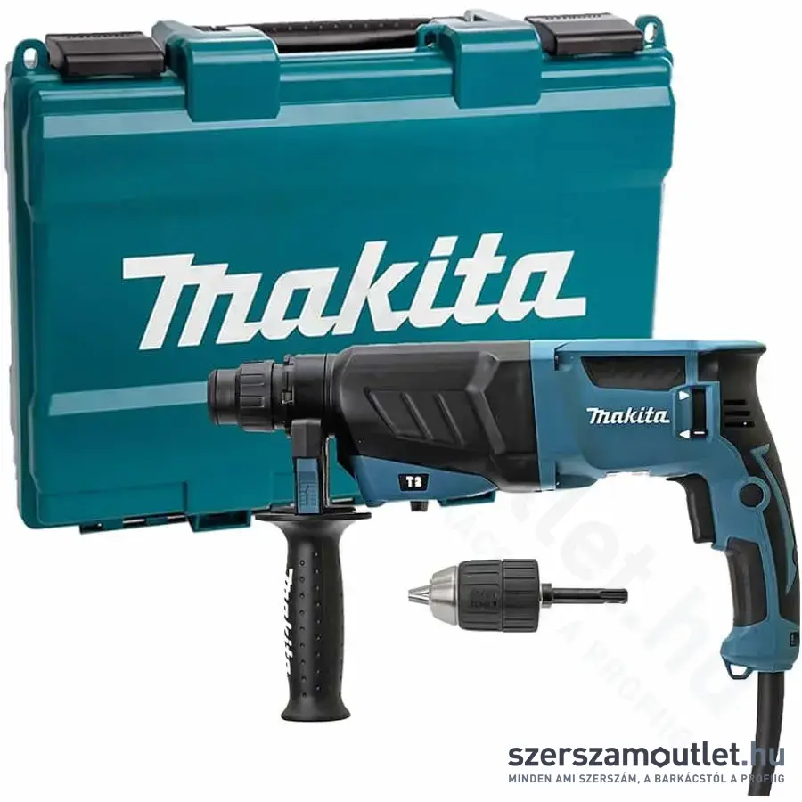 MAKITA HR2630X7 Fúró-vésőkalapács kofferben (800W/2,4J) + Gyorstokmány adapterrel