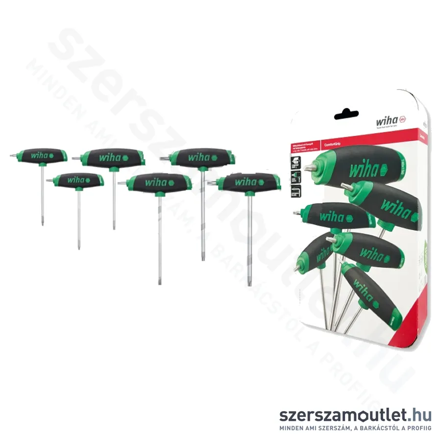 WIHA ComfortGrip T-nyelű TORX kulcs készlet 6 részes T10-40 (364DS/No.45622)