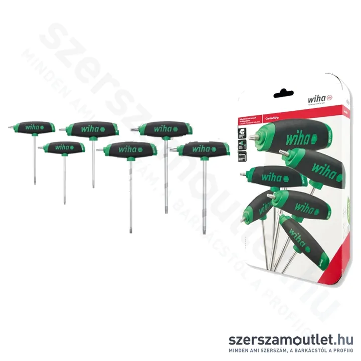 WIHA ComfortGrip T-nyelű TORX kulcs készlet 6 részes T10-40 (364DS/No.45622)