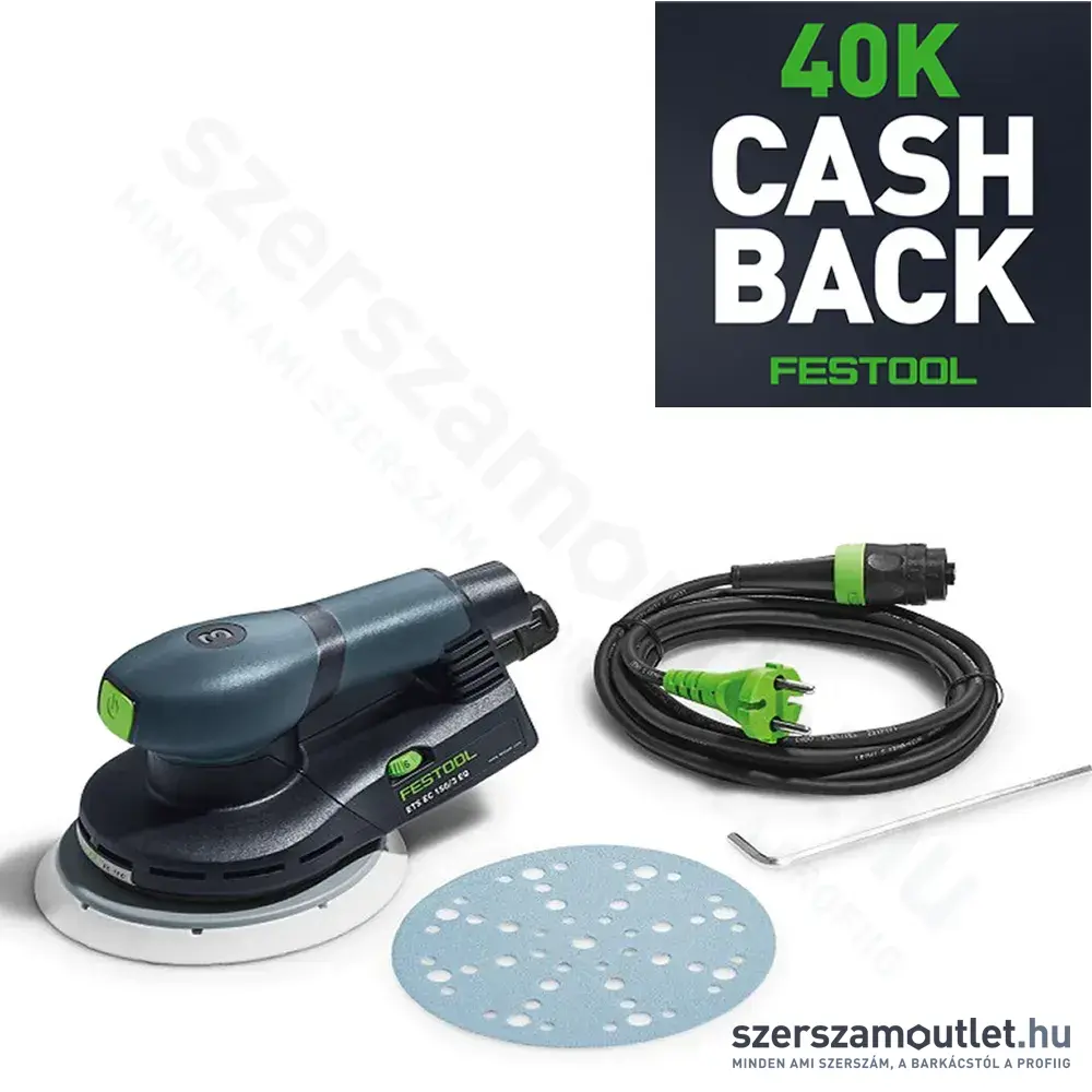 FESTOOL ETS EC 150/3 EQ excentercsiszoló papírdobozban (400W/150mm)