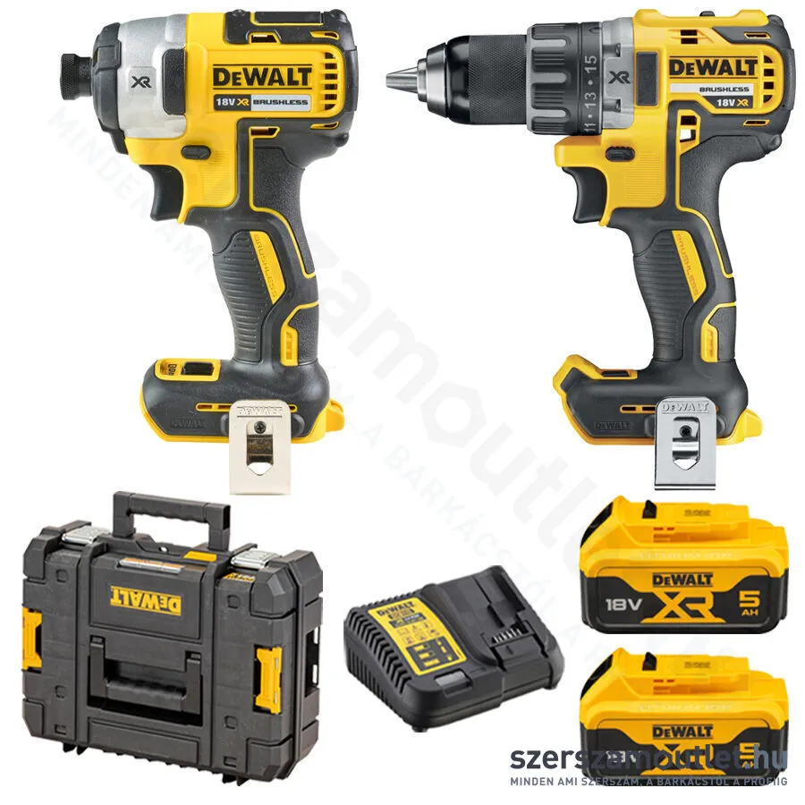 DEWALT DCK268P2T-QW Szénkefementes akkus gépszett TSTAK kofferben (2x5,0Ah/18V)