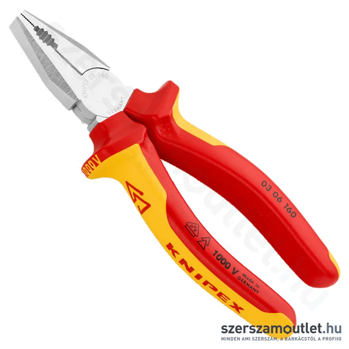 KNIPEX Szigetelt kombinált fogó 160mm (03 06 160)