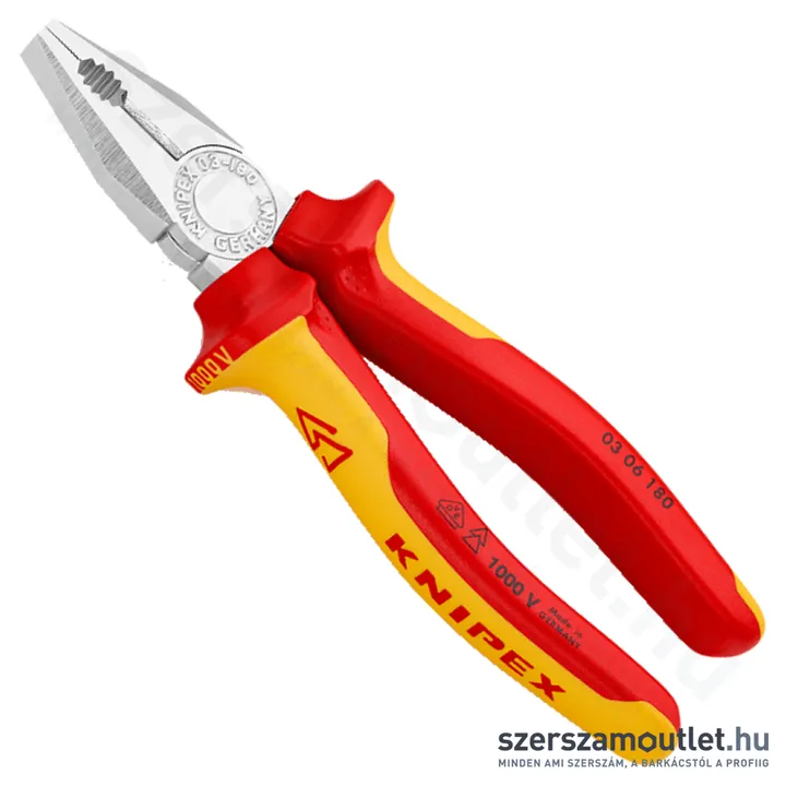 KNIPEX Szigetelt kombinált fogó 180mm (03 06 180)