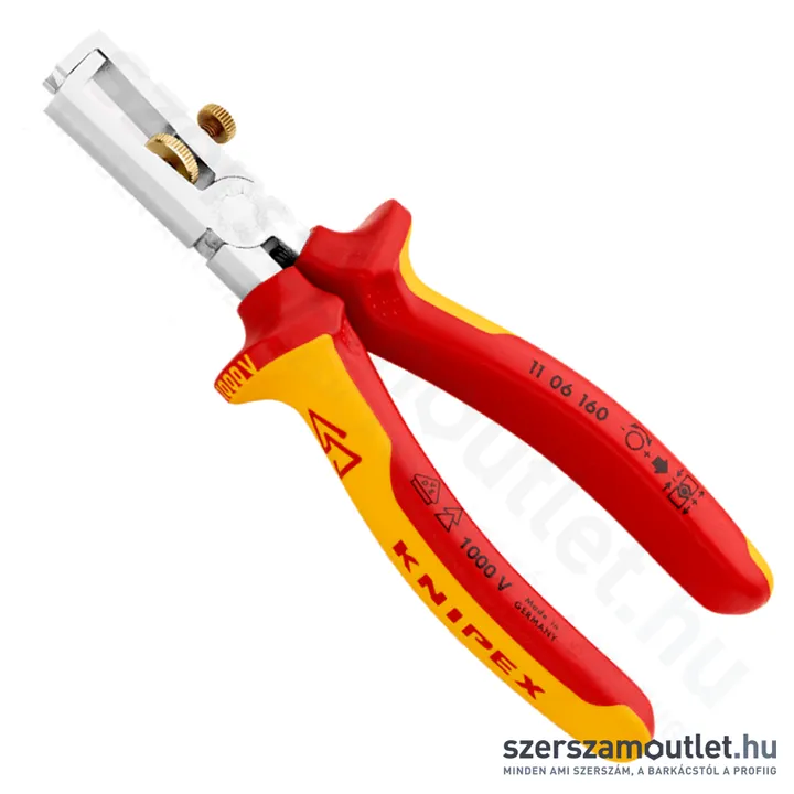 KNIPEX Huzalcsupaszító (blankoló) fogó nyitórugóval, univerzális 160mm (11 06 160)