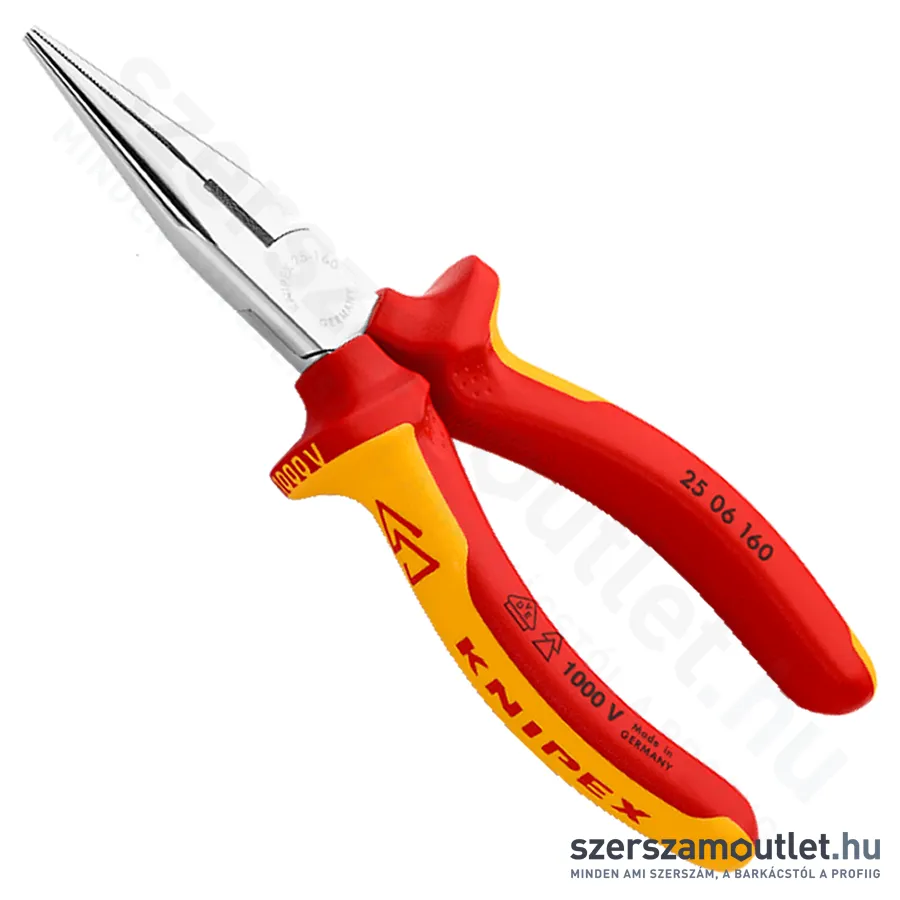 KNIPEX SZIGETELT Telefon (rádió) fogó egyenes 160mm (25 06 160)