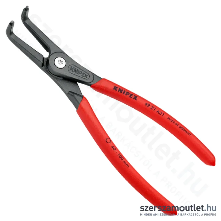 KNIPEX Seeger (zéger) fogó hajlított külső 210mm (49 21 A31)