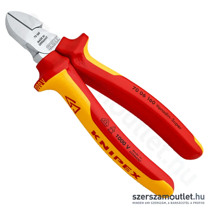 KNIPEX SZIGETELT Oldalcsípő fogó 160mm (70 06 160)