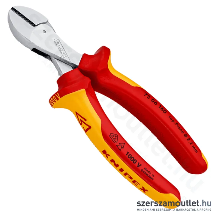 KNIPEX X-CUT SZIGETELT Erő és oldalcsípő fogó 160mm (73 06 160)