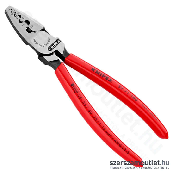 KNIPEX Érvéghüvely fogó (blankoló) 180mm (97 71 180)