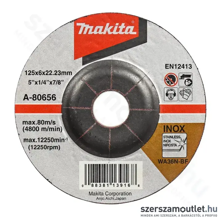 MAKITA Tisztítókorong Inox 125x6,4mm (A-80656)