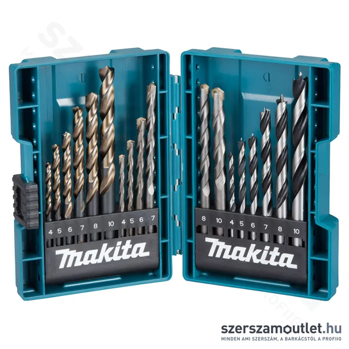 MAKITA Fúrószár készlet fa, fém, kőzet 18db-os (B-49432)