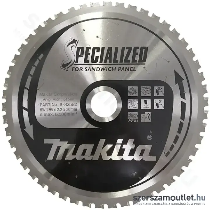 MAKITA SPECIALIZED Körfésztárcsa fémvágóhoz SZENDVICSPANEL 235x30mm Z50 (B-17675)(B-33582)