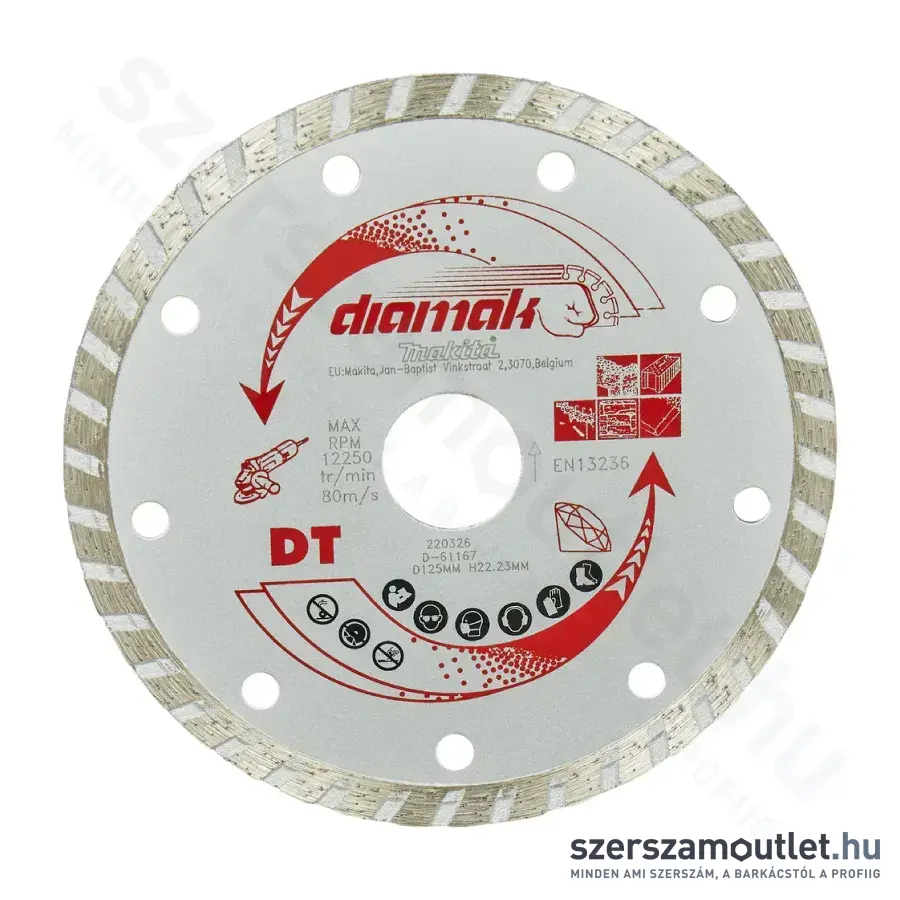 MAKITA Diamak Turbo gyémánttárcsa 125mm (D-61167)