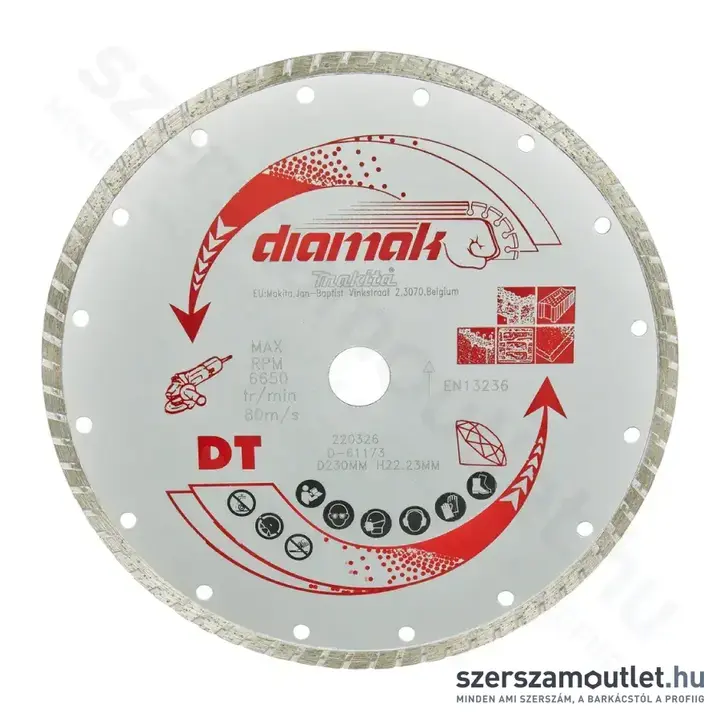 MAKITA Diamak Turbo gyémánttárcsa 230mm (D-61173)