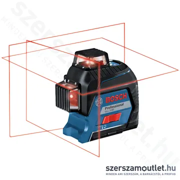 BOSCH GLL 3-80 Vonallézer PIROS, kofferben (3x360°) (0601063S00)