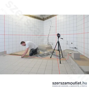 BOSCH GLL 3-80 Vonallézer PIROS, kofferben (3x360°) (0601063S00)