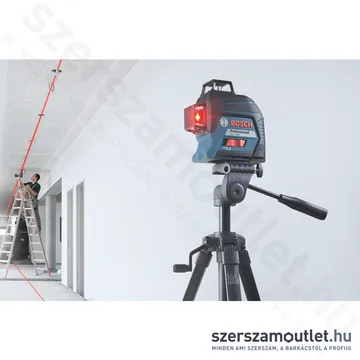 BOSCH GLL 3-80 Vonallézer PIROS, kofferben (3x360°) (0601063S00)