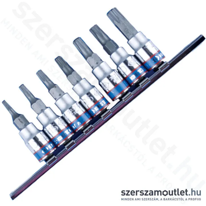 KINGTONY Furatos torx bit-dugókulcs készlet 7 részes, 1/4